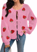 Women's Cardigan Sweaters Bow Button Down Cardigan - Soft Knit Layer