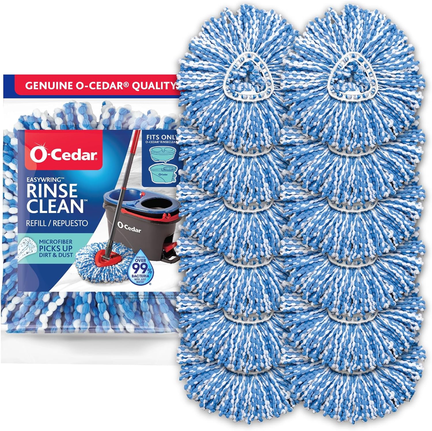 O-Cedar RinseClean Spin Mop Microfiber Refill for Easy Cleaning