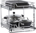 Glidez 2-Tier Pull-Out Chrome Organizer - Smooth Slide Storage