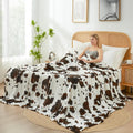 Cow Print Throw Blanket 330GSM MilkyPlush Fleece - Super Soft Warm