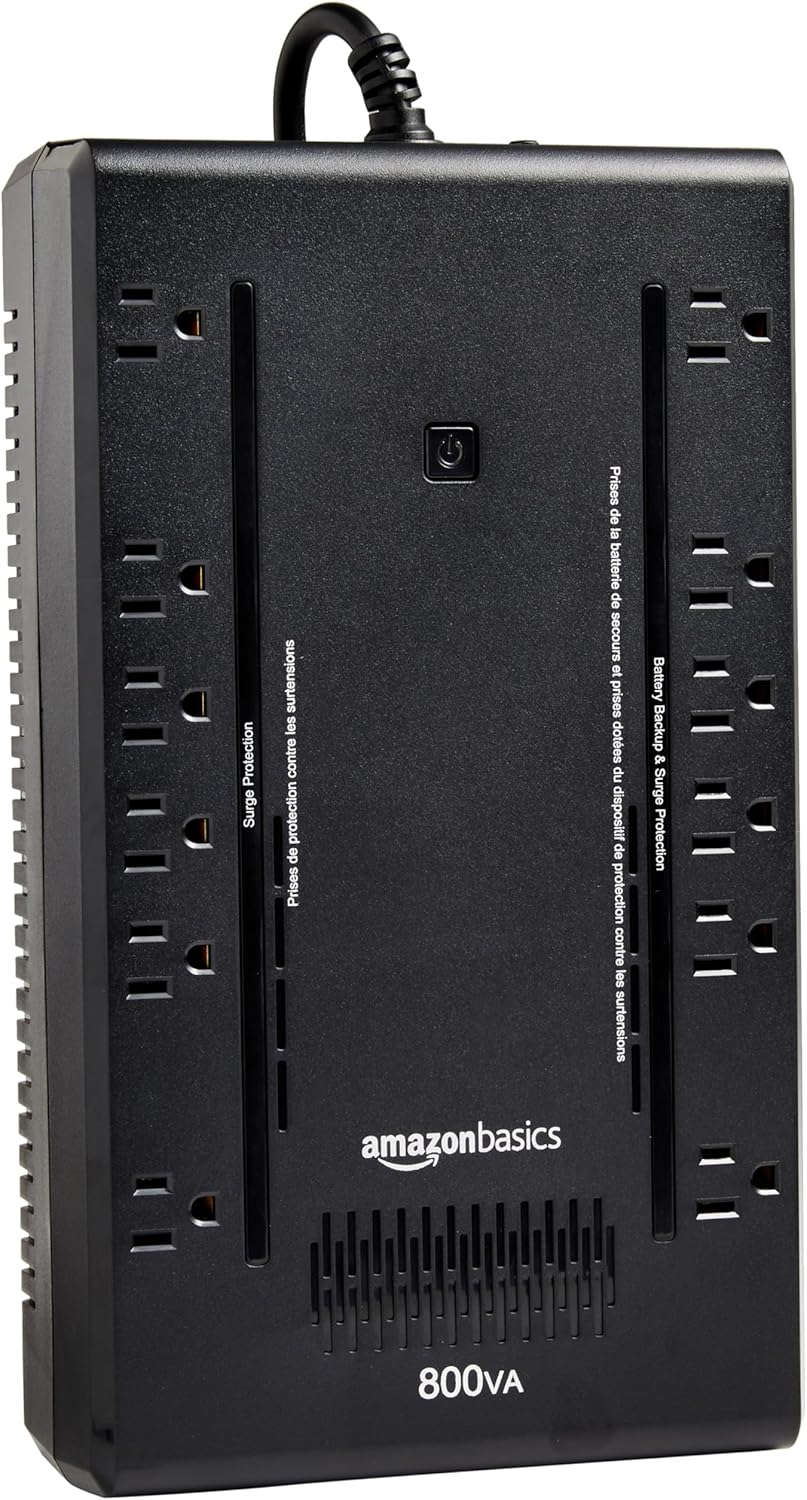 Uninterruptible Power Supply with 12 Outlets for Home Use