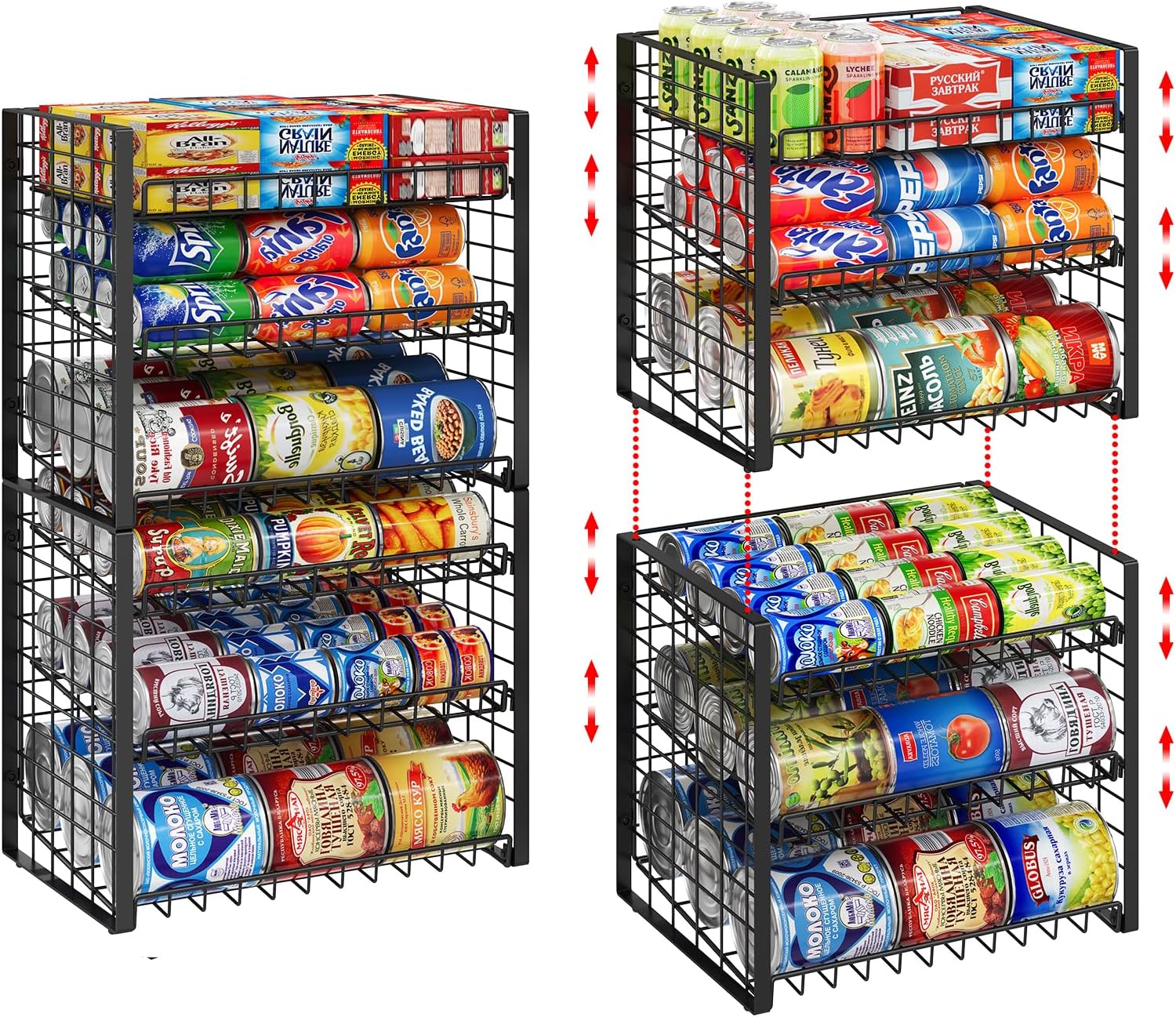 3 Tier Stackable Can Rack Organizer for Pantry and Kitchen