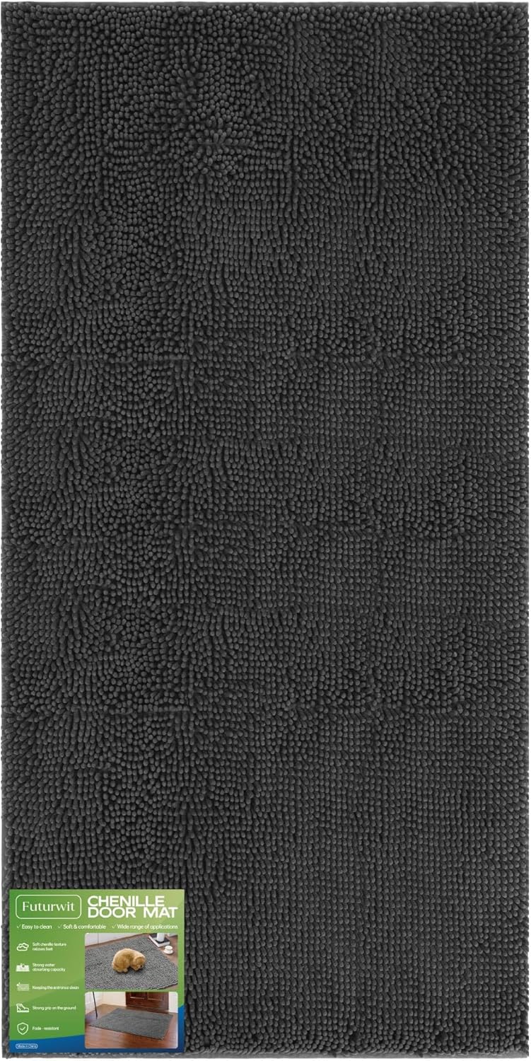 Dog Door Mat for Muddy Paws - 72in x 36in Chenille Mat