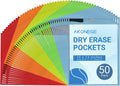 Oversized Dry Erase Pocket Sleeves 50 Pack - Reusable 10 x 13 in