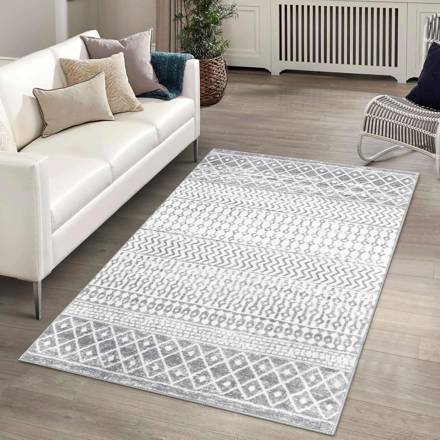 Boho Rug for Bedroom - 3x5 Moroccan Vintage Non-Slip Design