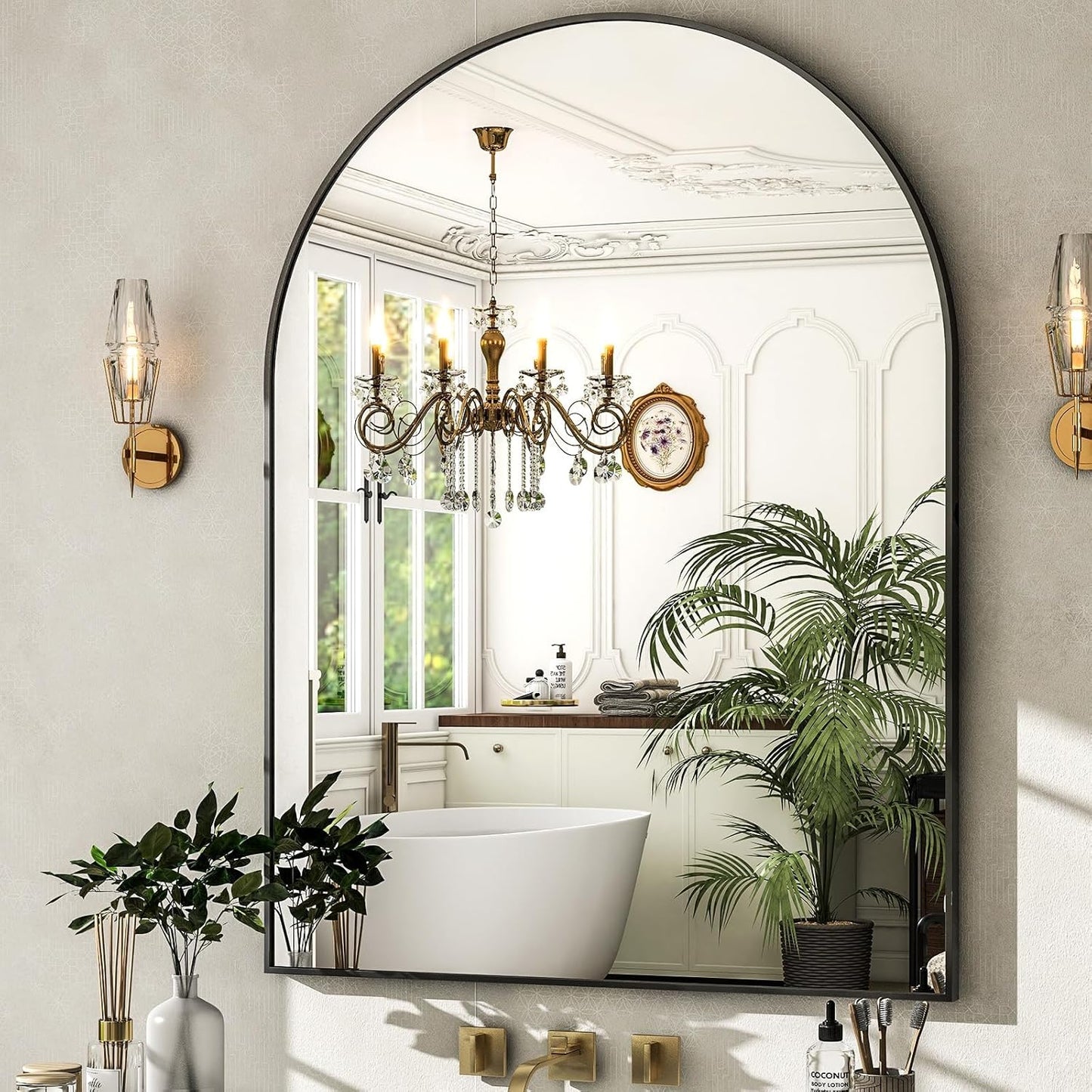 Elegant Arched Wall Mirror for Bathroom and Bedroom Decor