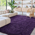 Fluffy Purple Rugs for Living Room and Bedroom Decor