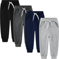 4 Pack Boys Sweatpants Joggers - Soft Cotton Blend Fleece Pants