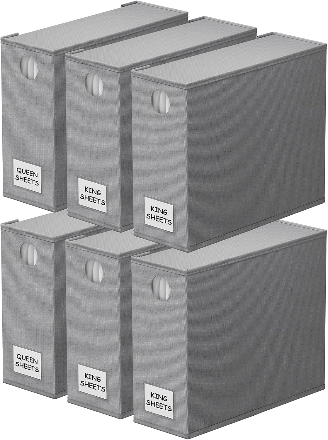 SpaceAid 6 Pack Bed Sheet Organizers for Linen Closet Storage