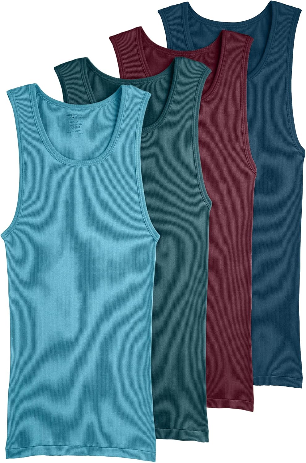 Jockey Men's 100% Cotton A-Shirt Tank - 4 Pack for Comfort