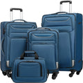 Coolife Luggage 4 Piece Set Suitcase Spinner TSA Lock Softshell