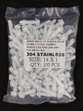 #14 x 1 White Hex Washer Head Self Drill Screws 304 Stainless Steel