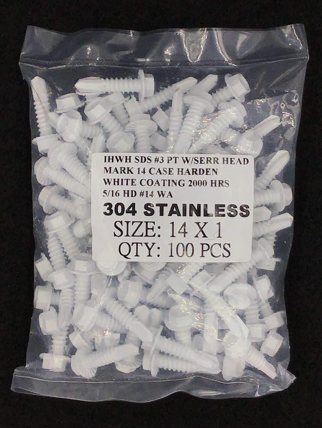#14 x 1 White Hex Washer Head Self Drill Screws 100pcs Review