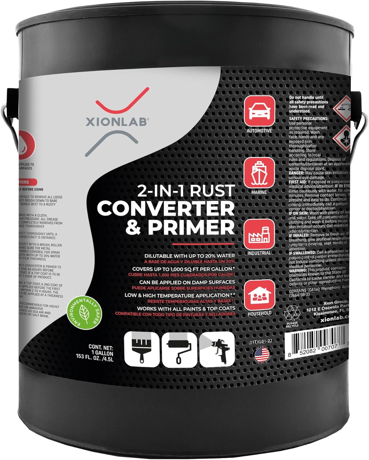 Xion Lab 2-in-1 Rust Converter & Metal Primer for Easy Use