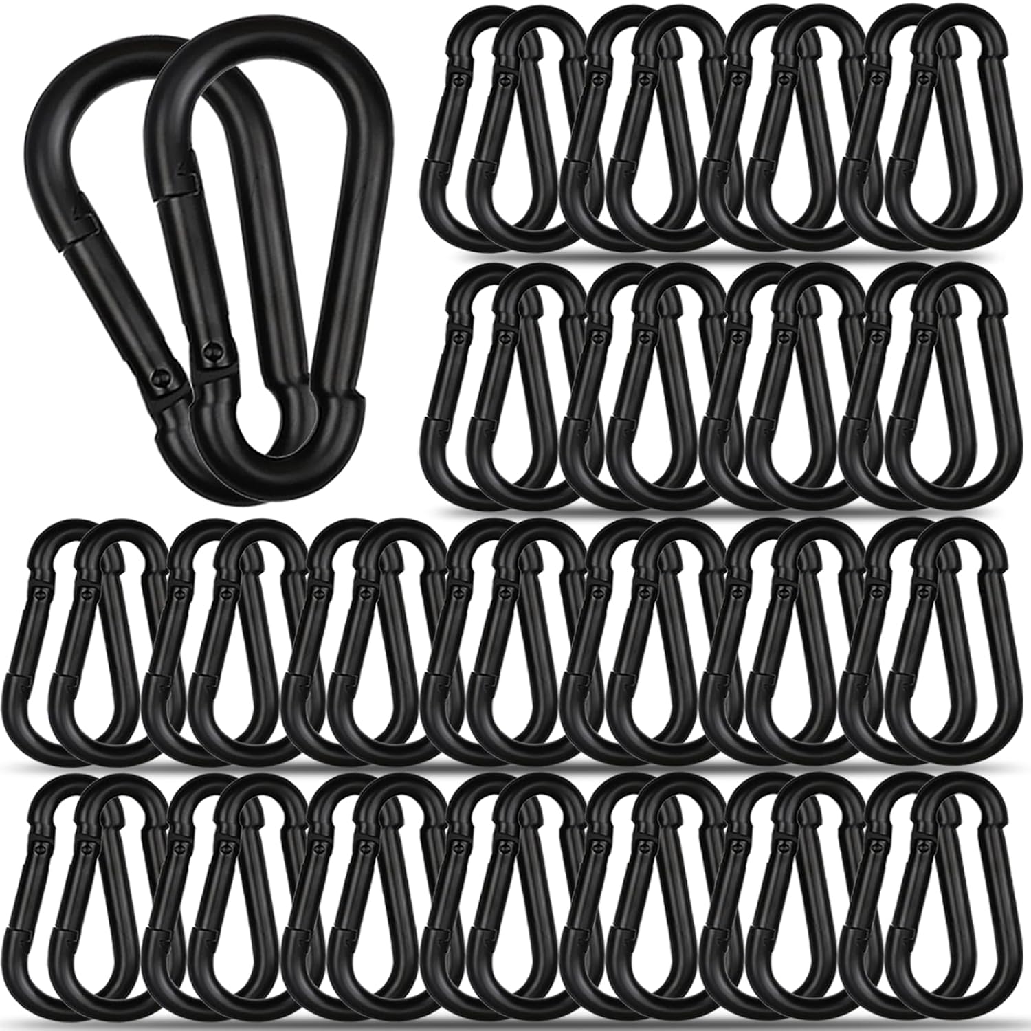 50 PCS 3ft' Spring Snap Hook Carabiner for Outdoor Activities