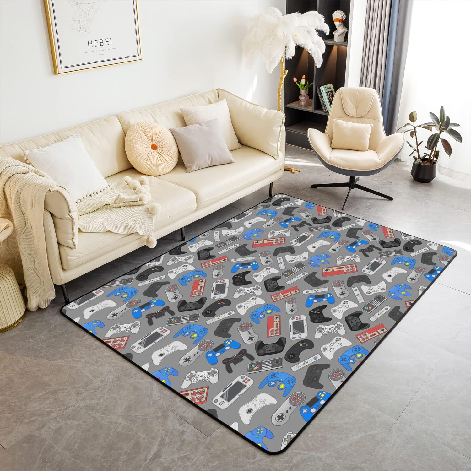 Game On! Soft Gamer Rug Set, Boys Room Decor