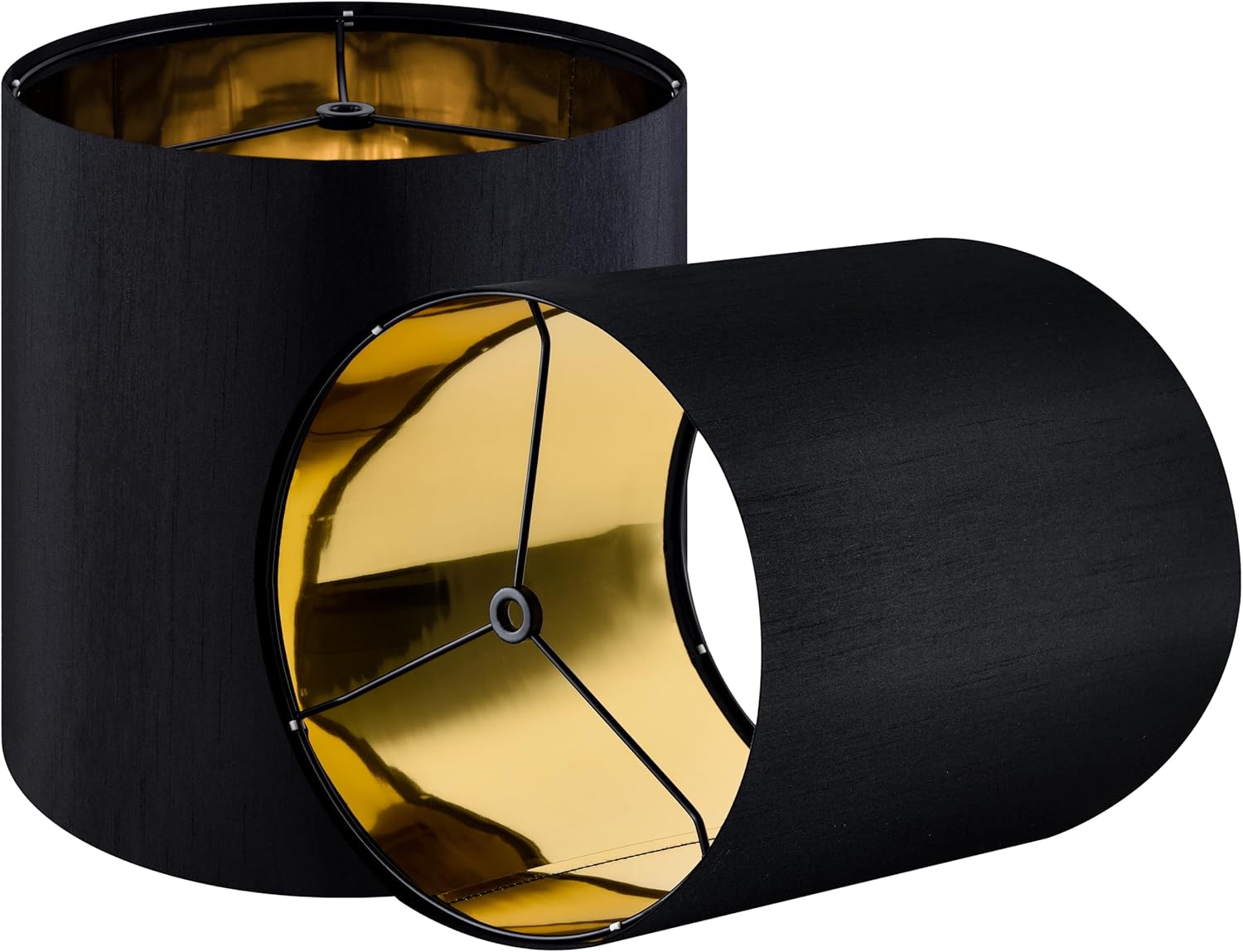 GOSO Black Tall Drum Lamp Shades Set of 2 for Modern Lighting