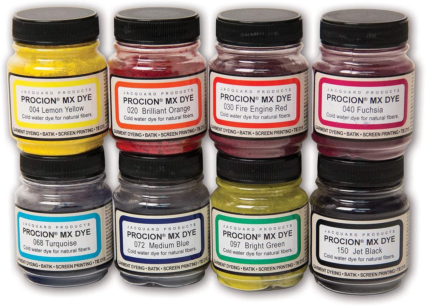 Cold Water Dye Set of 8 for Vibrant Fabric Colors and Patterns