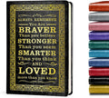 Black A5 Lined Leather Journal Notebook - Inspirational Daily Diary