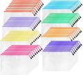 64pcs A4 Mesh Zipper Pouch Bags - Colorful A4 Document Organizers
