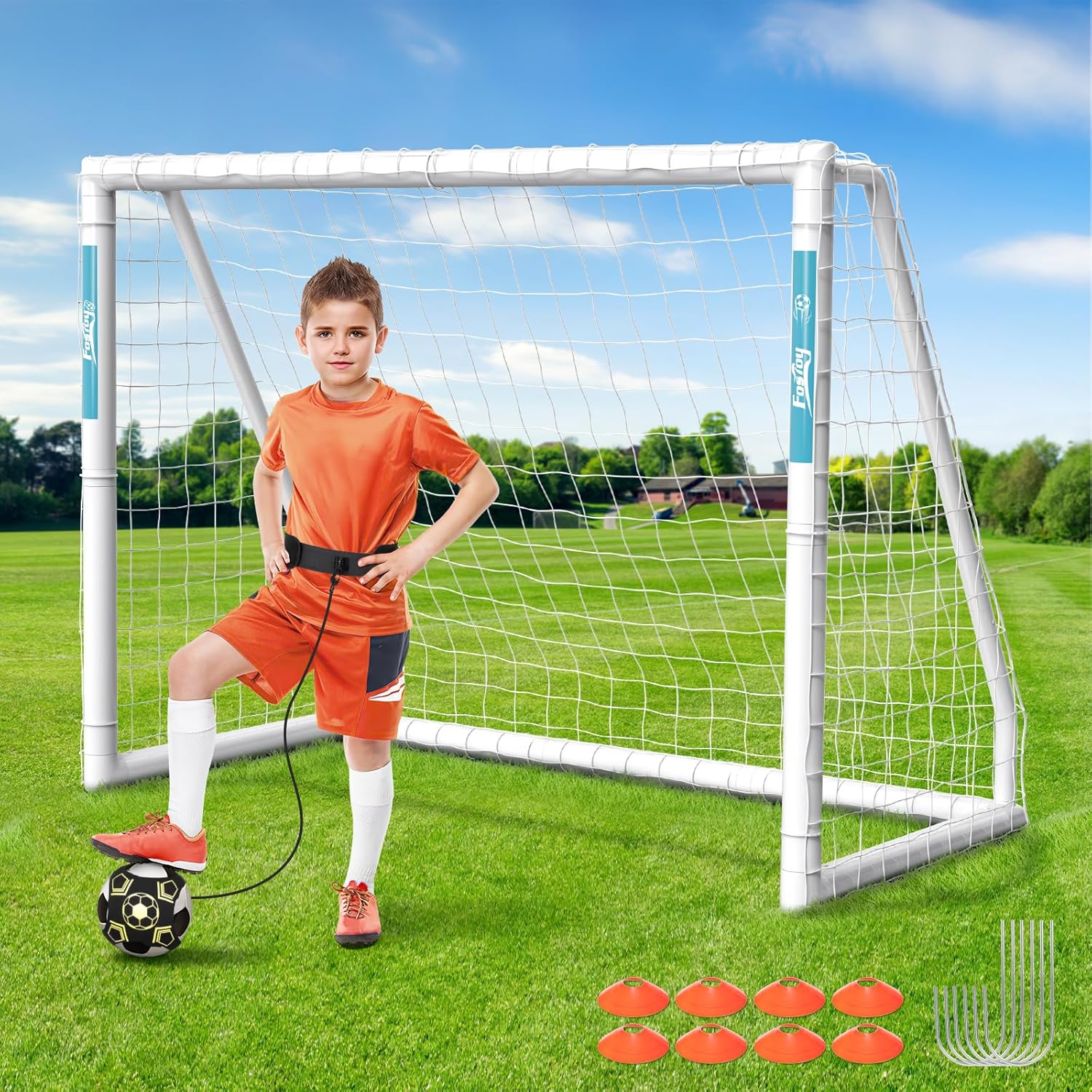 Fostoy Soccer Goal 106.5FT Weatherproof Portable Soccer Goal