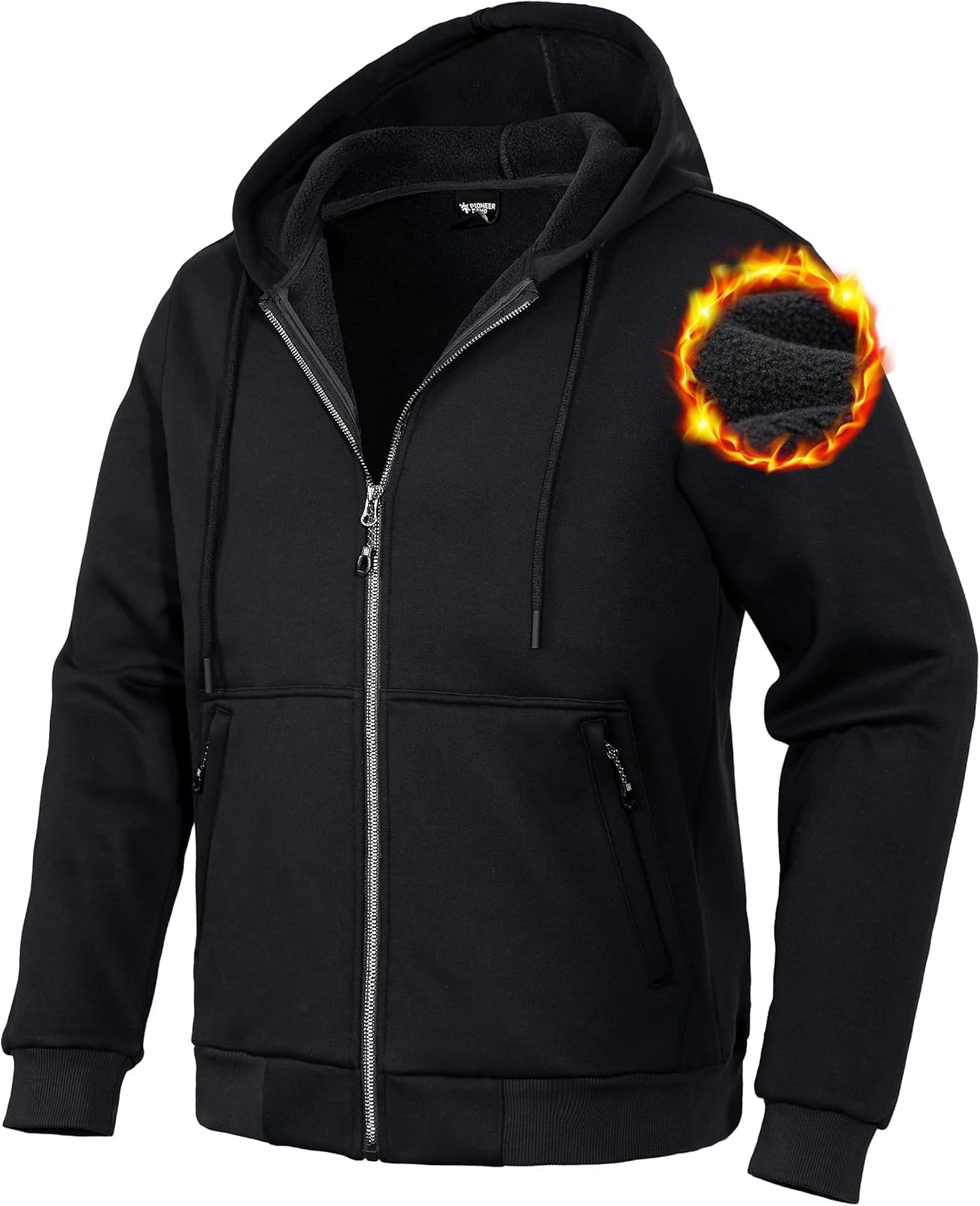 Pioneer Camp Zip Up Hoodie for Men - Heavyweight Fleece Jacket