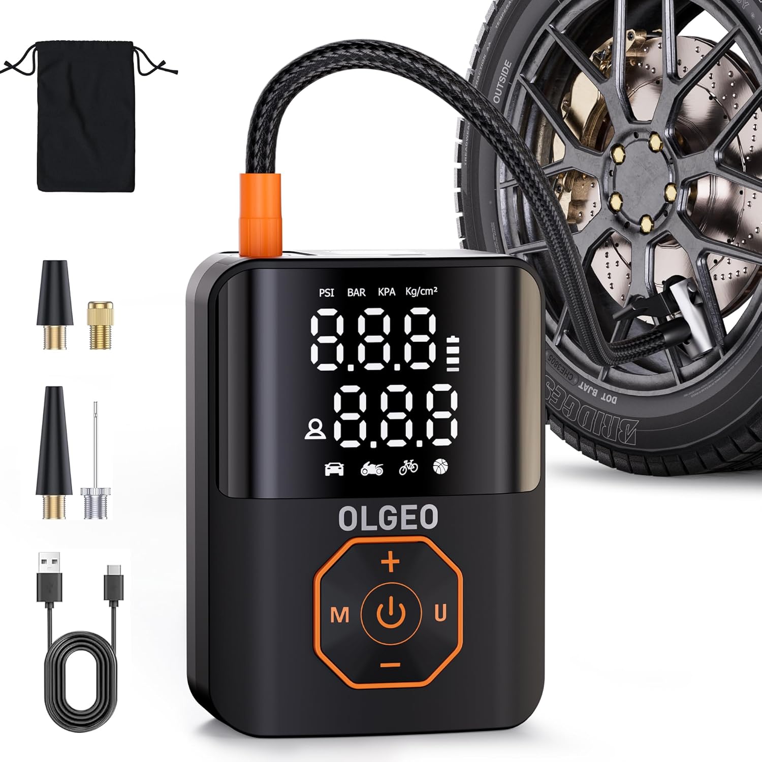 Olgeo Portable Air Compressor - Inflate 4X Faster!