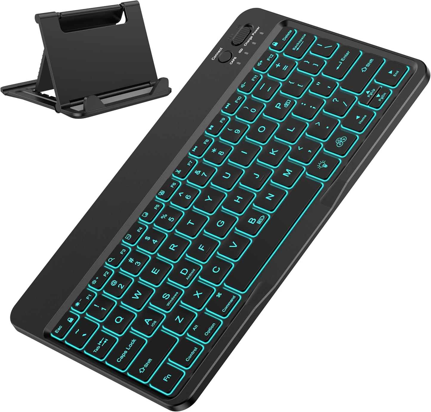 OMOTON Rechargeable Bluetooth Keyboard - 7 Colors Backlight