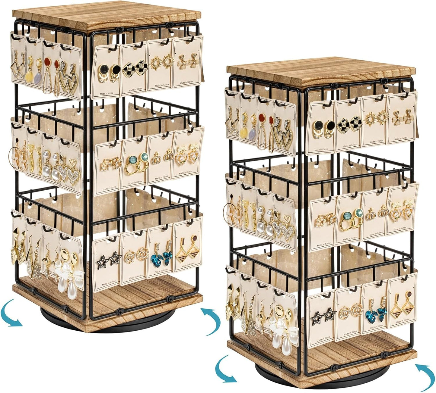 360 Rotating Earring Display Stands for Jewelry Showcase