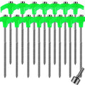 15-Pack Heavy Duty Screw-in Tent Stakes for Secure Anchoring