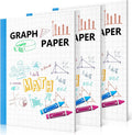 Graph Paper Notebook 3-Pack 8.5 x 11 in - Quad Ruled 1/2 in Grid