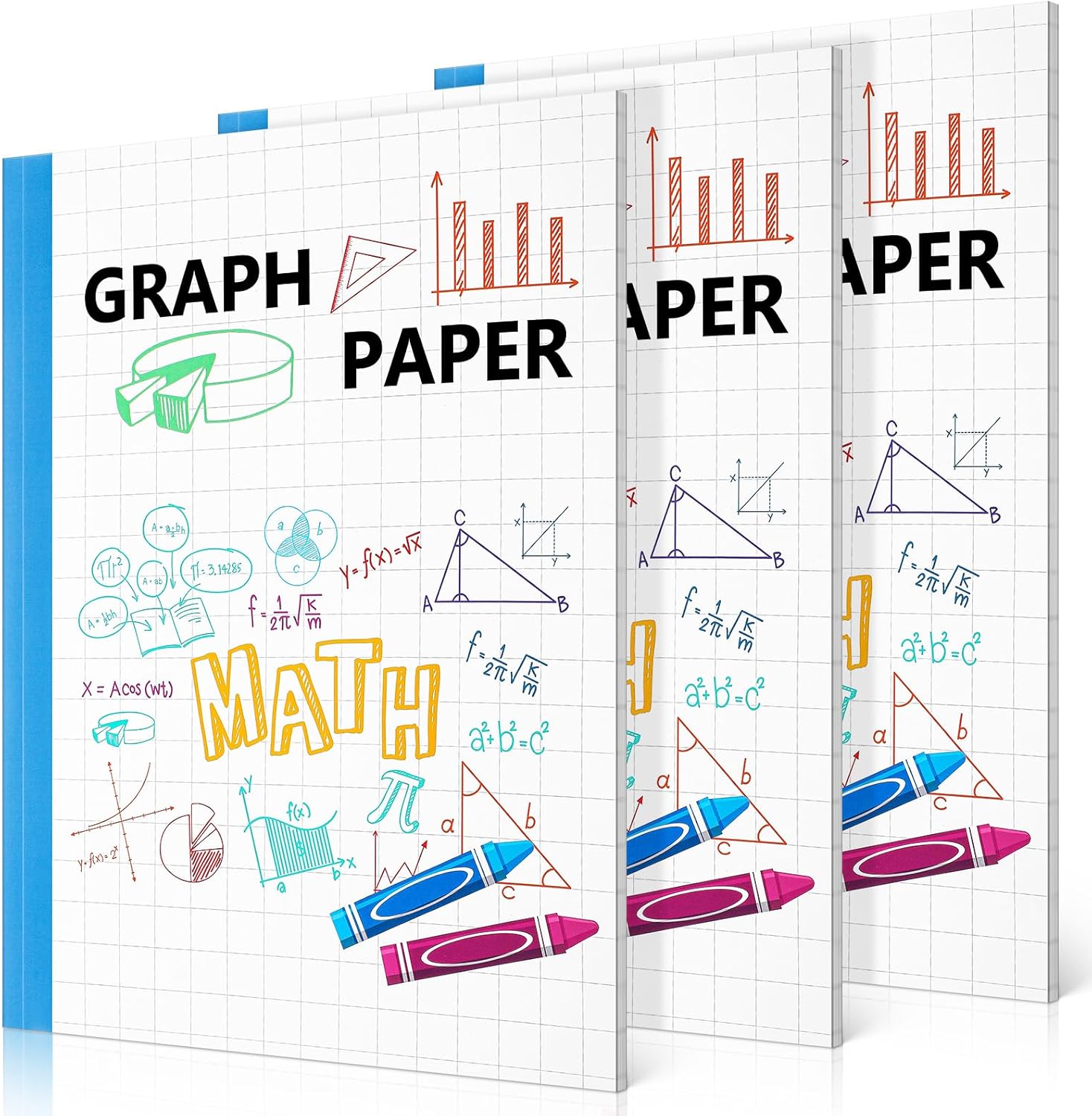 Quad Ruled Graph Paper - 3 Pack for Kids!