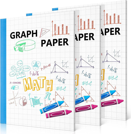 Quad Ruled Graph Paper - 3 Pack for Kids!