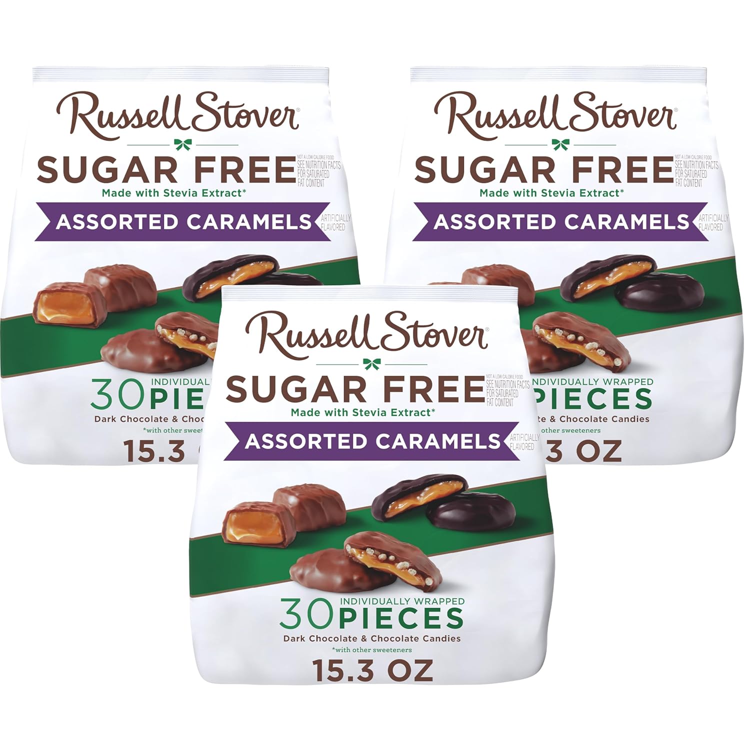 RUSSELL STOVER Sugar Free Assorted Caramels in Chocolate Candy