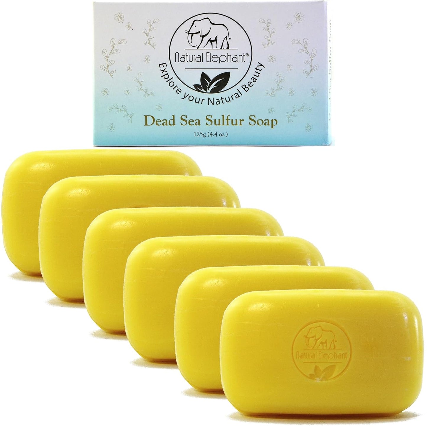 Natural Elephant Dead Sea Sulfur Soap for All Skin Types 6 Pack