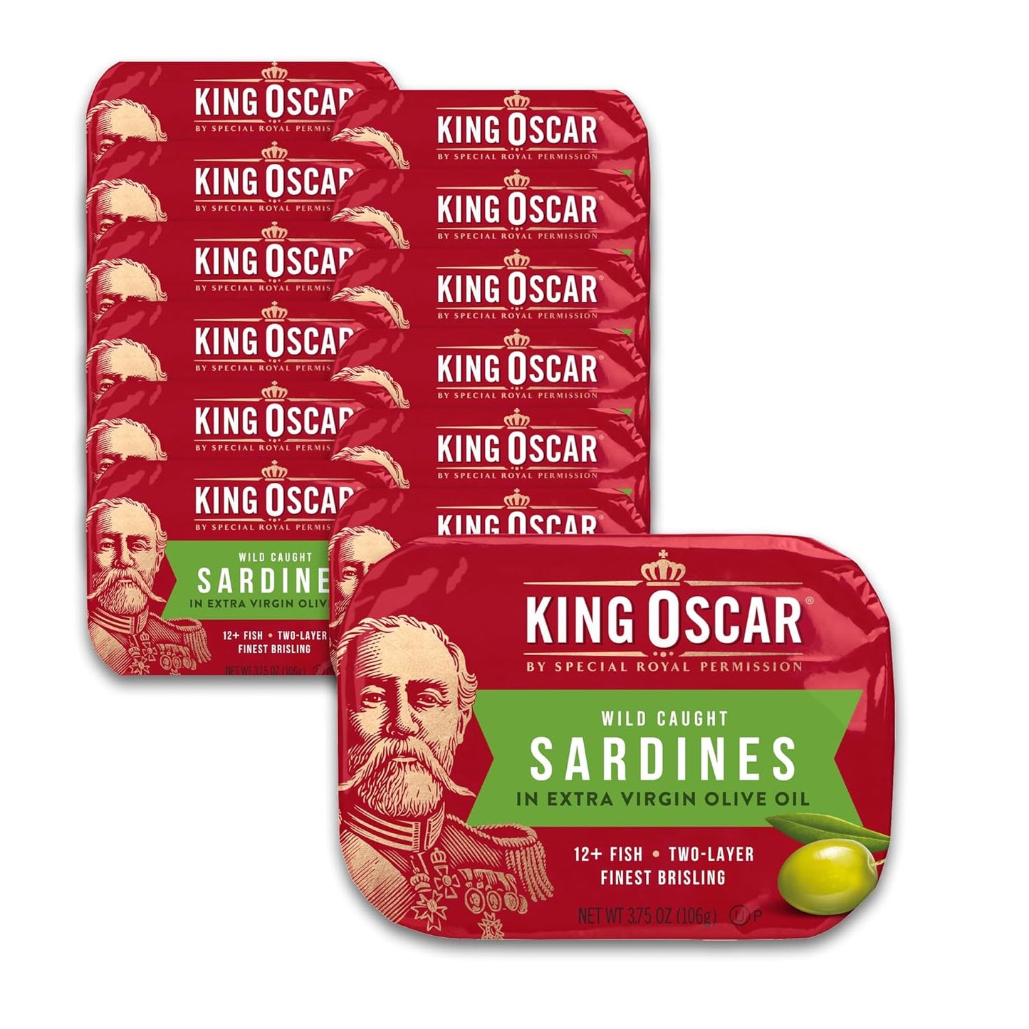 King Oscar Sardines in Extra Virgin Olive Oil - 12 Pack