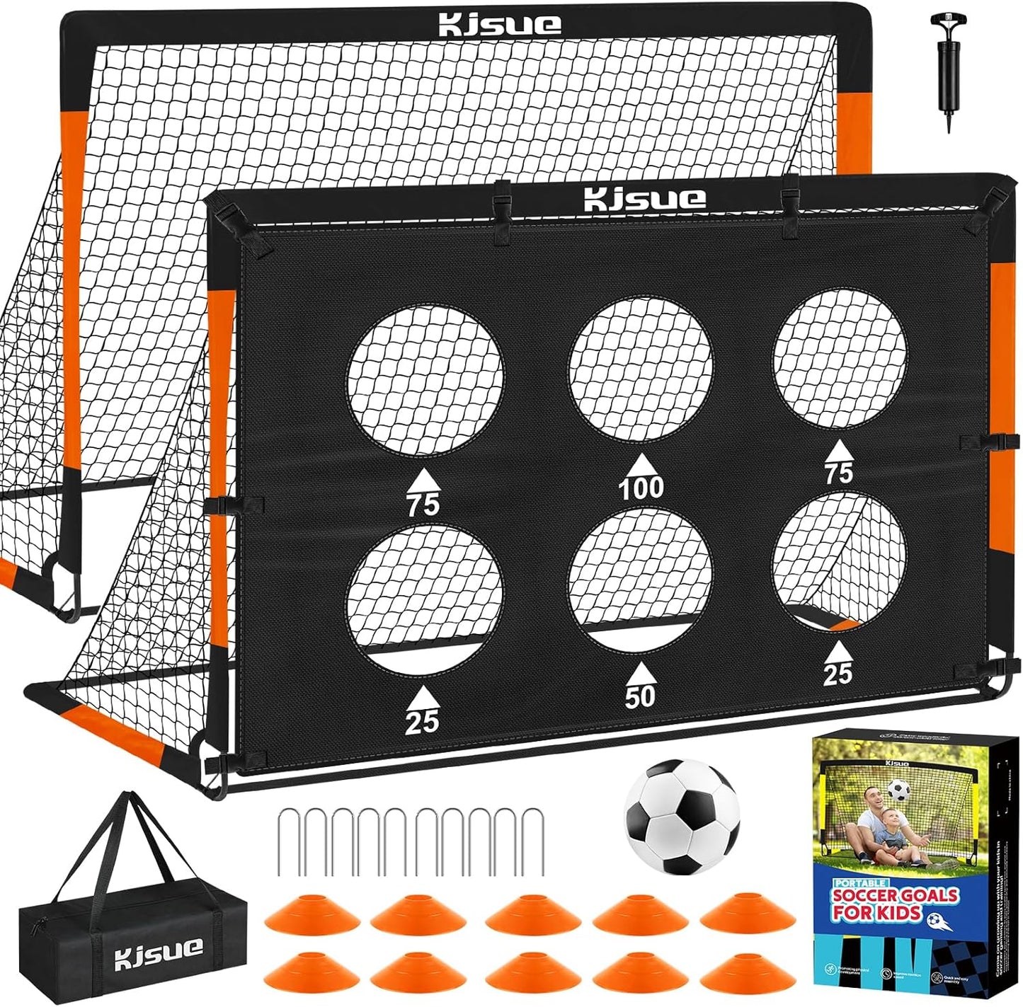 Kids Soccer Goal for Backyard Set - Perfect for Ages 3-12