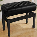 Black Birch Wooden Adjustable Piano Bench with Storage - 440lb