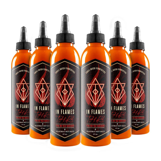 In Flames Extra Hot Red Habanero Sauce - Bold Flavor & Heat