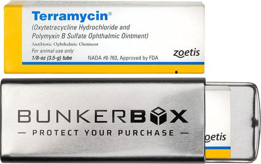 TERRAMYCIN Antibiotic Eye Ointment with Metal Box Bundle