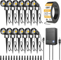 Low Voltage Landscape Lighting Kit 12-Pack - Complete 5W Spotlight Set
