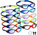Konohan 10 Pack Swim Goggles for Kids and Adults - Bulk Set for Pools