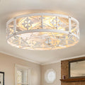 ZYD Caged Ceiling Fan with Light 20in - Farmhouse Flush Mount
