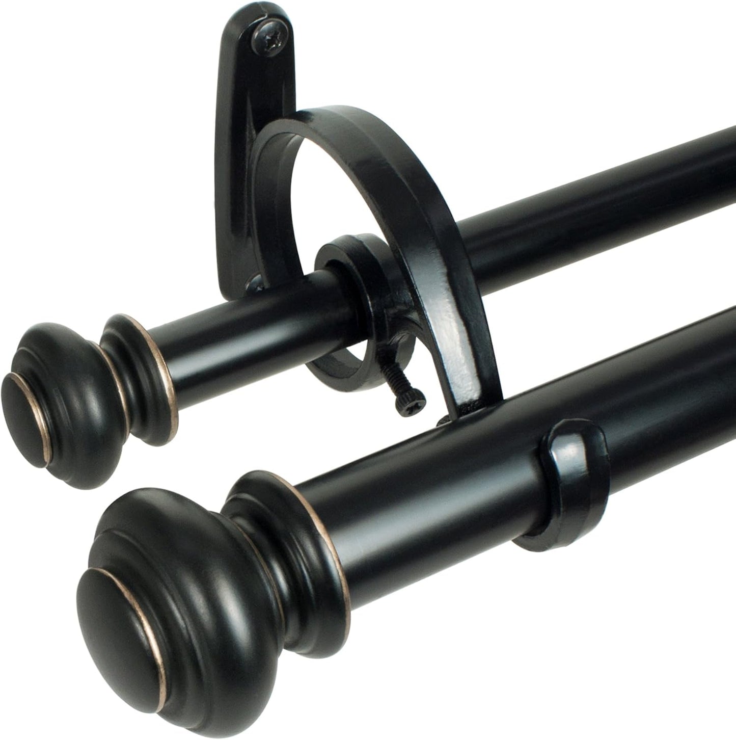 Decopolitan Urn Telescoping Double Drapery Rod Set for Stylish Homes