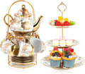 Maxcheck 21 Pcs Tea Party Set for Adults - Classic Floral Tea Set