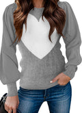 Zeagoo Womens Ribbed Knit Puff Sleeve Sweater - Cozy Fit for Fall