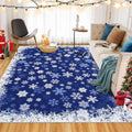 Christmas Snowflake Area Rug 3x5 - Machine Washable Holiday Entryway