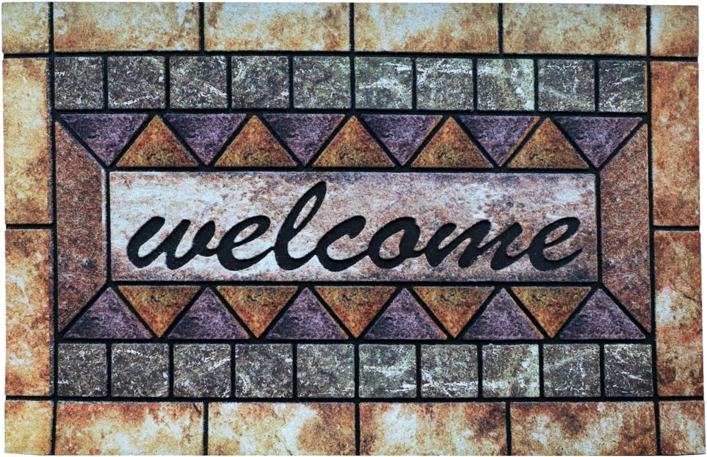 Heavy Duty Door Mat for Outdoor Entrance, Non-Slip Rubber Rug
