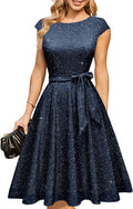 DRESSTELLS Women's Cocktail Dresses Modest Tea Dress - Sparkly Fit
