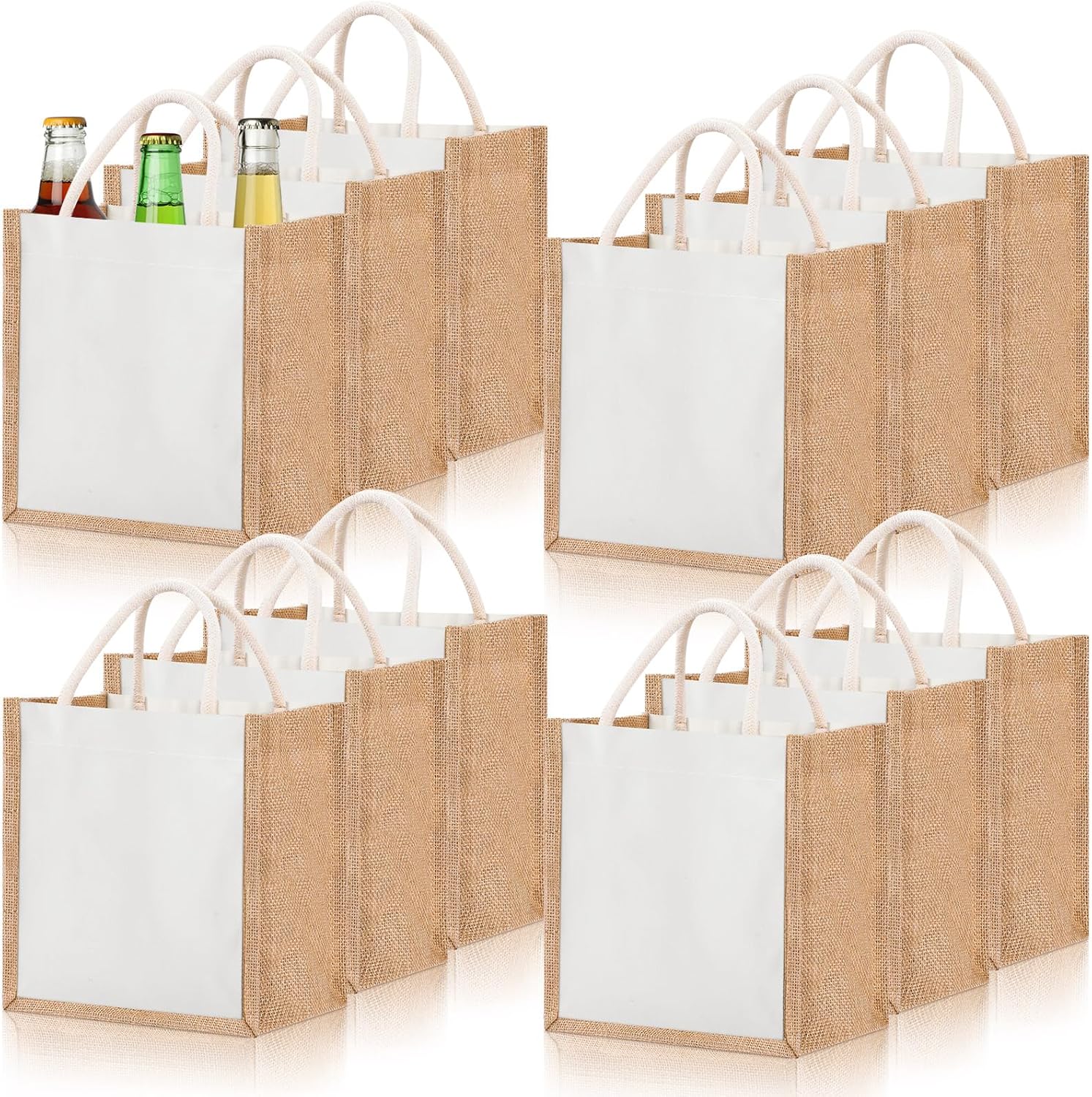Mini Jute Reusable Tote Bags for Weddings and Beach Outings
